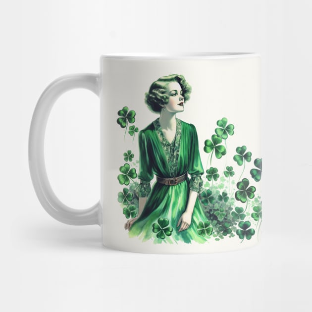 Vintage Shamrock St. Patrick's Day Woman by HolidayBug